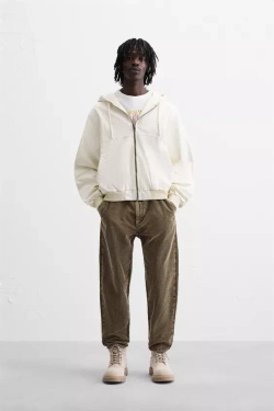 ZARA ВЕЛЬВЕТОВЫЕ БРЮКИ CARROT FIT, КОРИЧНЕВЫЙ