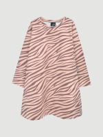 Платье трапеция Mjölk Зебра розовая, с длинным рукавом