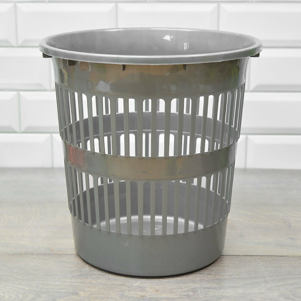 Корзина для мусора 11л, цвет сталь