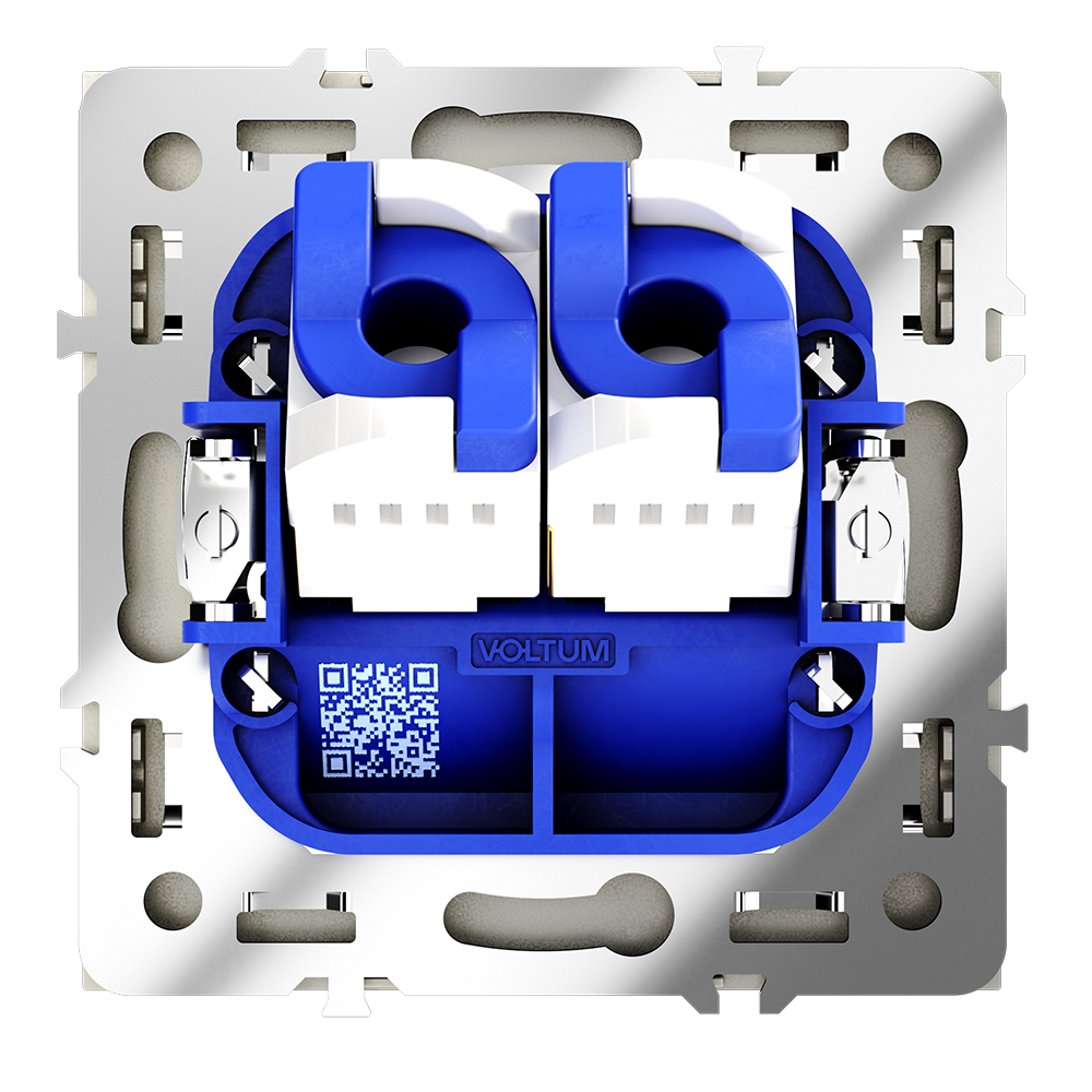 Розетка компьютерная встраиваемая двойная RJ45+RJ45 кат.6, (шелк) Voltum S70 VLS060204