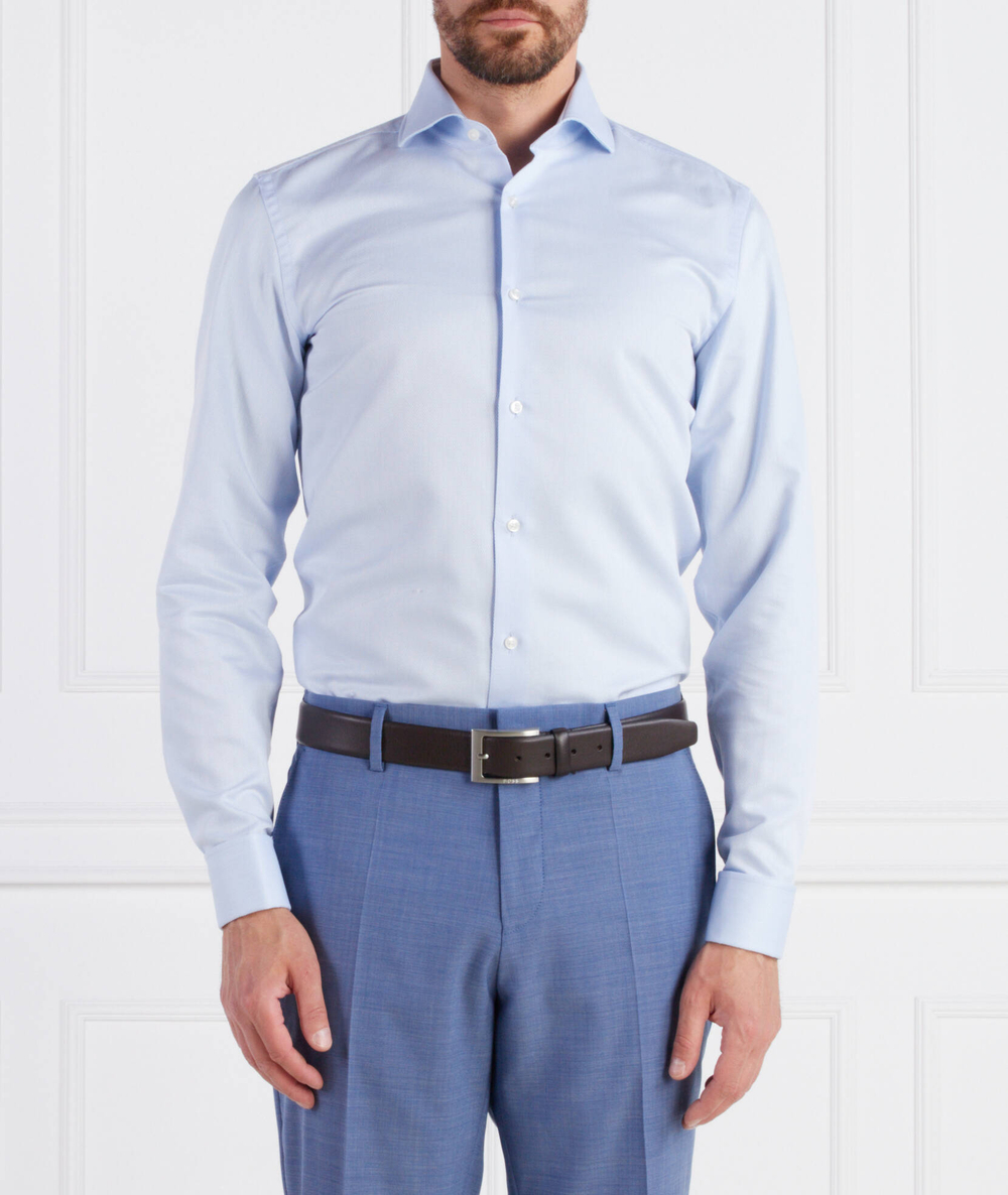 Рубашка H-HANK-spread-DC-214 BOSS BLACK - голубой(50490144)