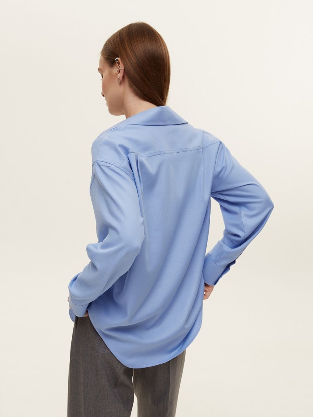 Рубашка Хельсинки голубая вискоза