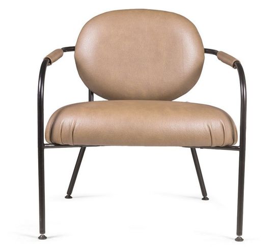 Лаунж кресло EGO, искусственная кожа цвет бежевый