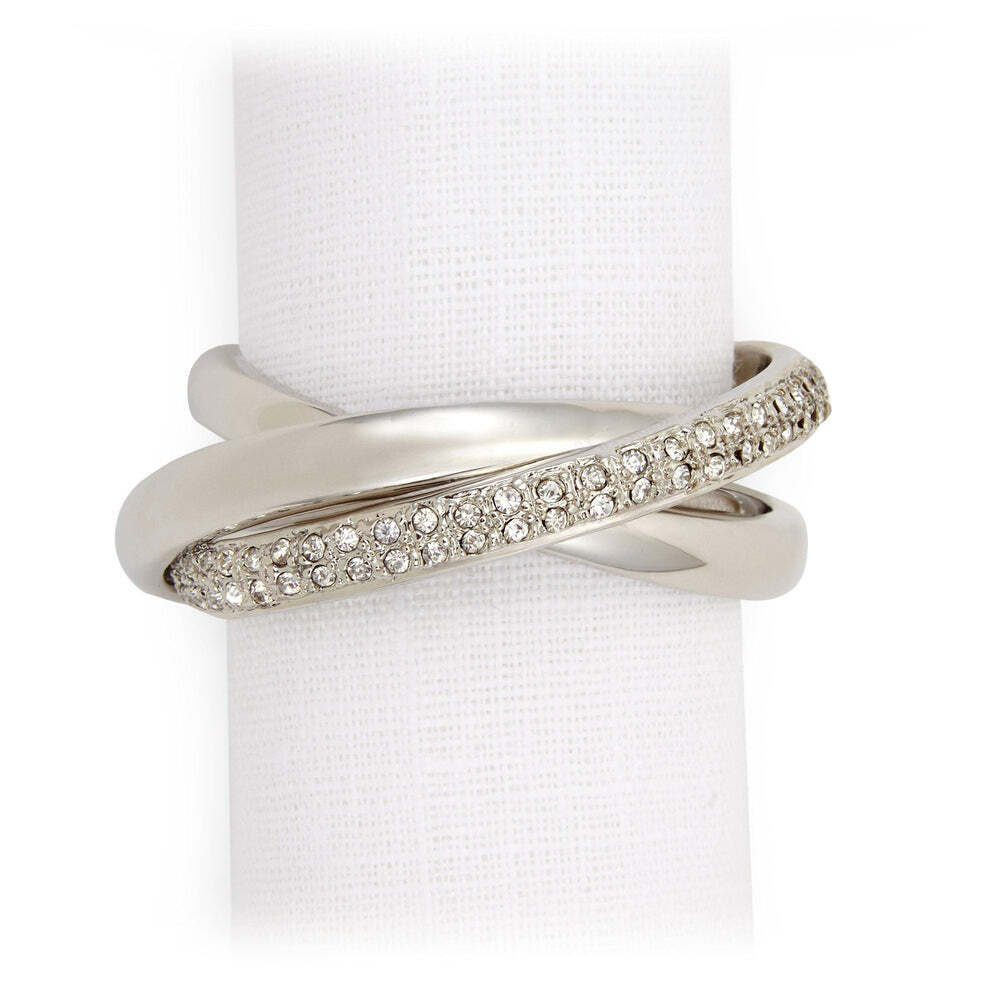 Набор колец для салфеток L'Objet Three Platinum + Crystals (4 шт.)
