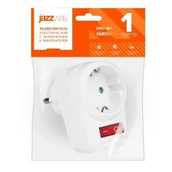 Переходник электрический JAZZway с выключателем AD-1GS