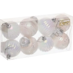 Набор шаров «Восхищение» 5 см (в наборе 8 шт), Белый, серебро