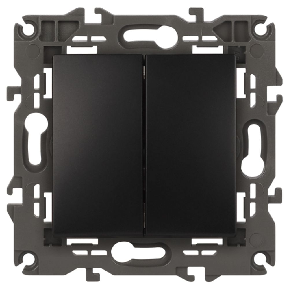 Выключатель ЭРА Elegance 14-1104-05 двойной 10АХ-250В IP20 антрацит