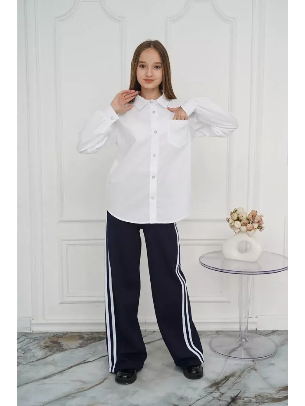 Блузка школьная для девочки оверсайз