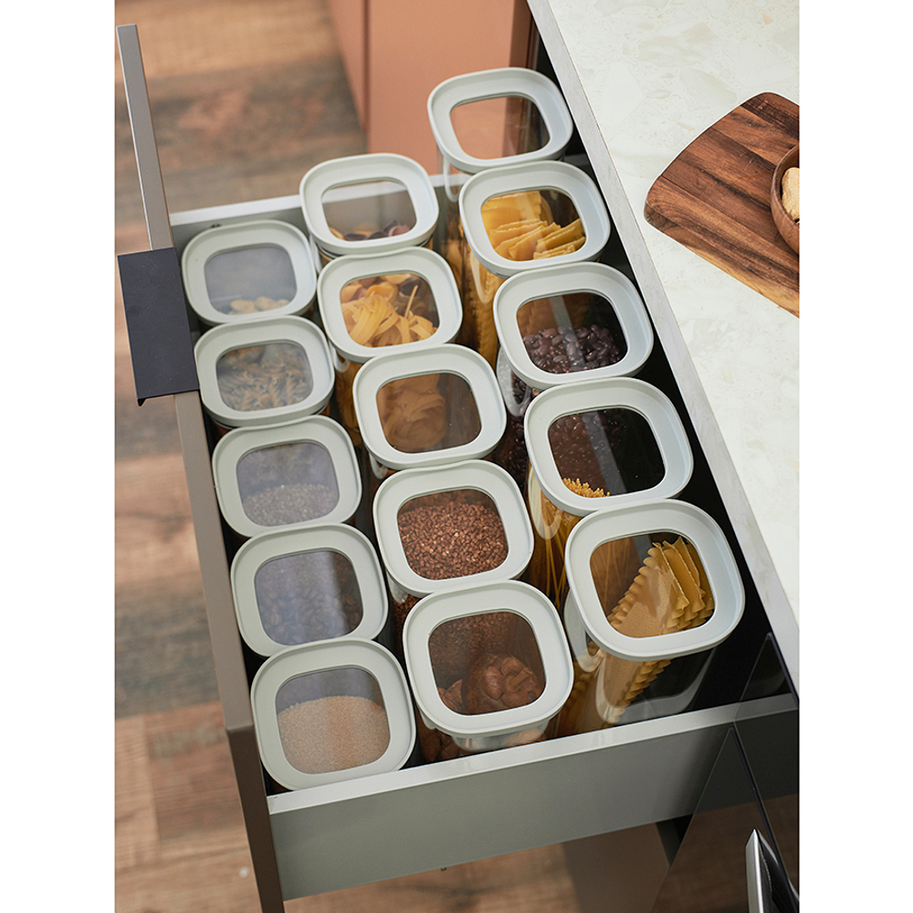 Банка для хранения стеклянная с крышкой, 2 л, светло-серая