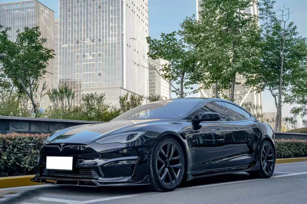 Обвес для Tesla Model S 2021+ Тесла С диффузор спойлер губа переднего бампера боковые юбки