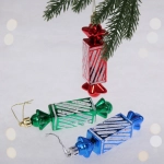 Ёлочные игрушки «Конфетки праздничные» 12 см (набор 3 шт), красный, зелёный, синий