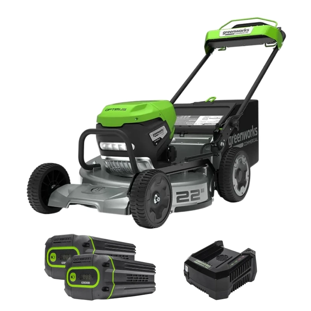Аккумуляторная газонокосилка Greenworks LM221S2K8 82В (2 x 8 Ач, ЗУ) нож 56 см, 2519407U28