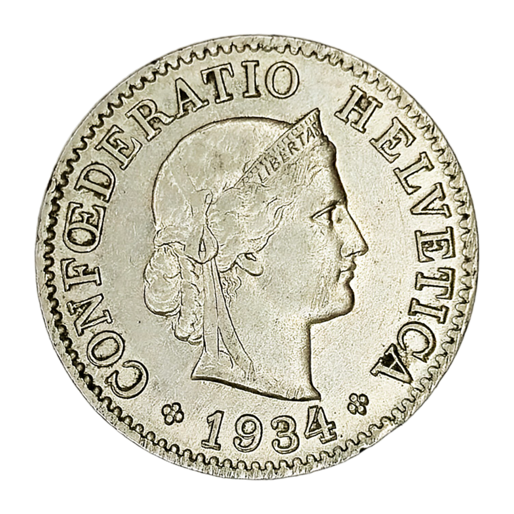 Switzerland, 5 Rappen, 1934 – Libertas Series, XF