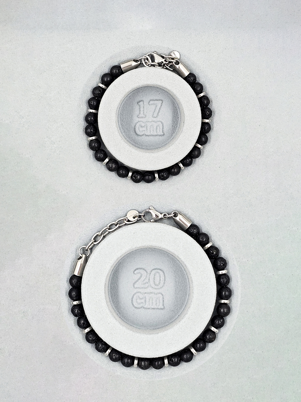 Браслет из нержавеющей стали и лавы