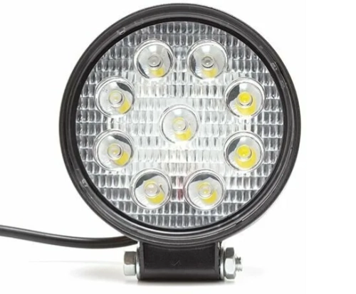 Фара передняя LED 12V 9x3W=27W круглая