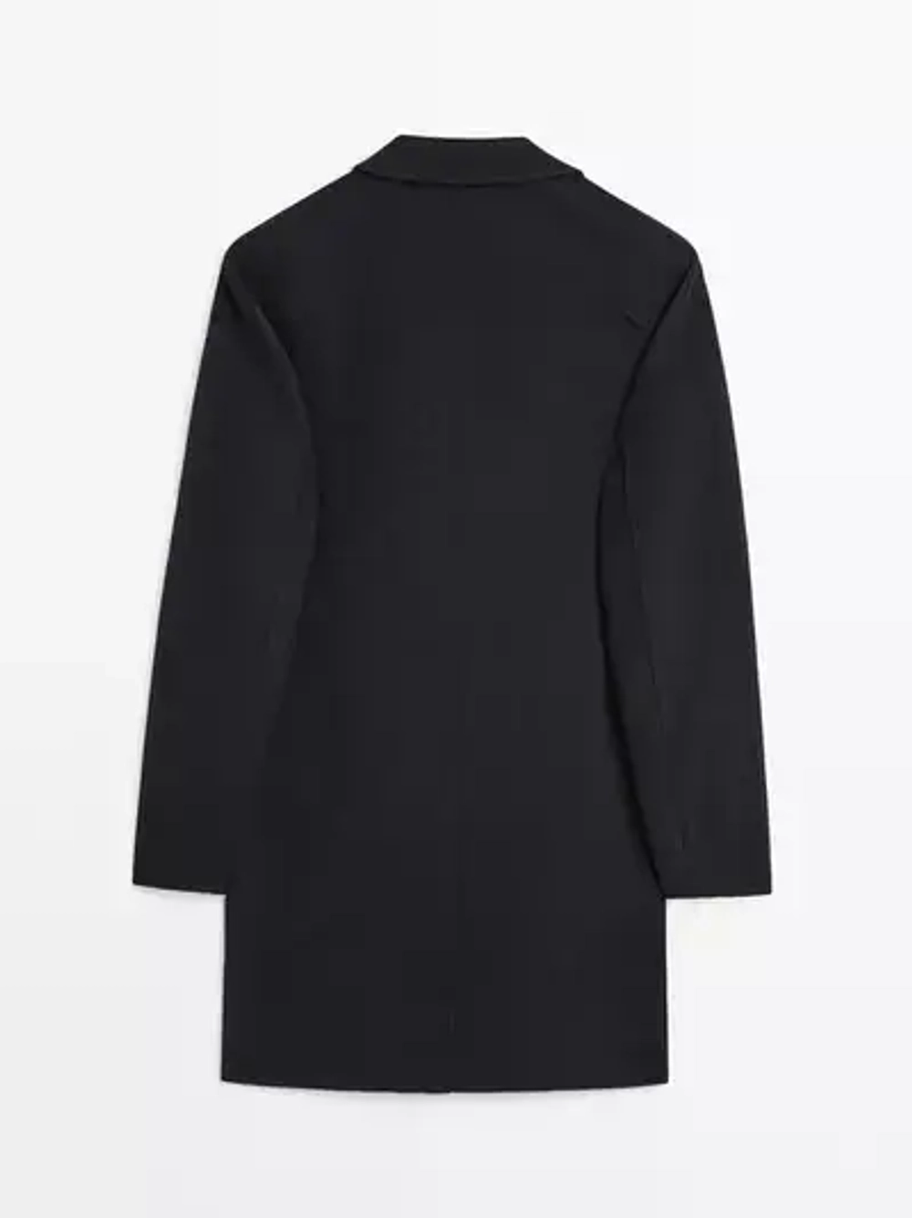 Massimo Dutti Короткое пальто из смесовой шерсти, темно-синий