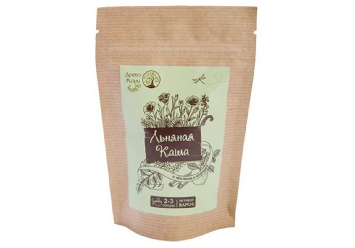 Льняная каша с яблоком и корицей ТМ Древо Жизни, 100г