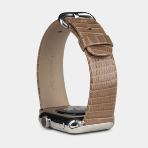 Ремешок для Apple Watch 44/45/46 mm из кожи ящерицы, цвета кофе