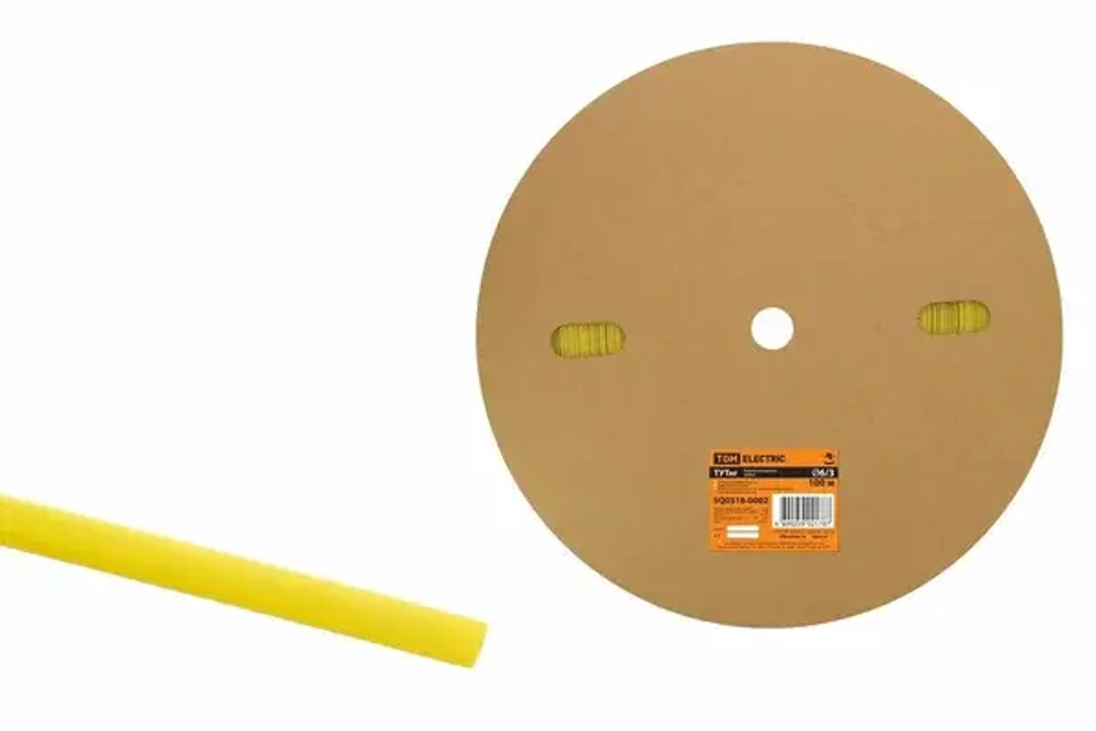 Трубка ТУТнг 6/3 жёлтая (100 м/ролл) TDM SQ0518-0002