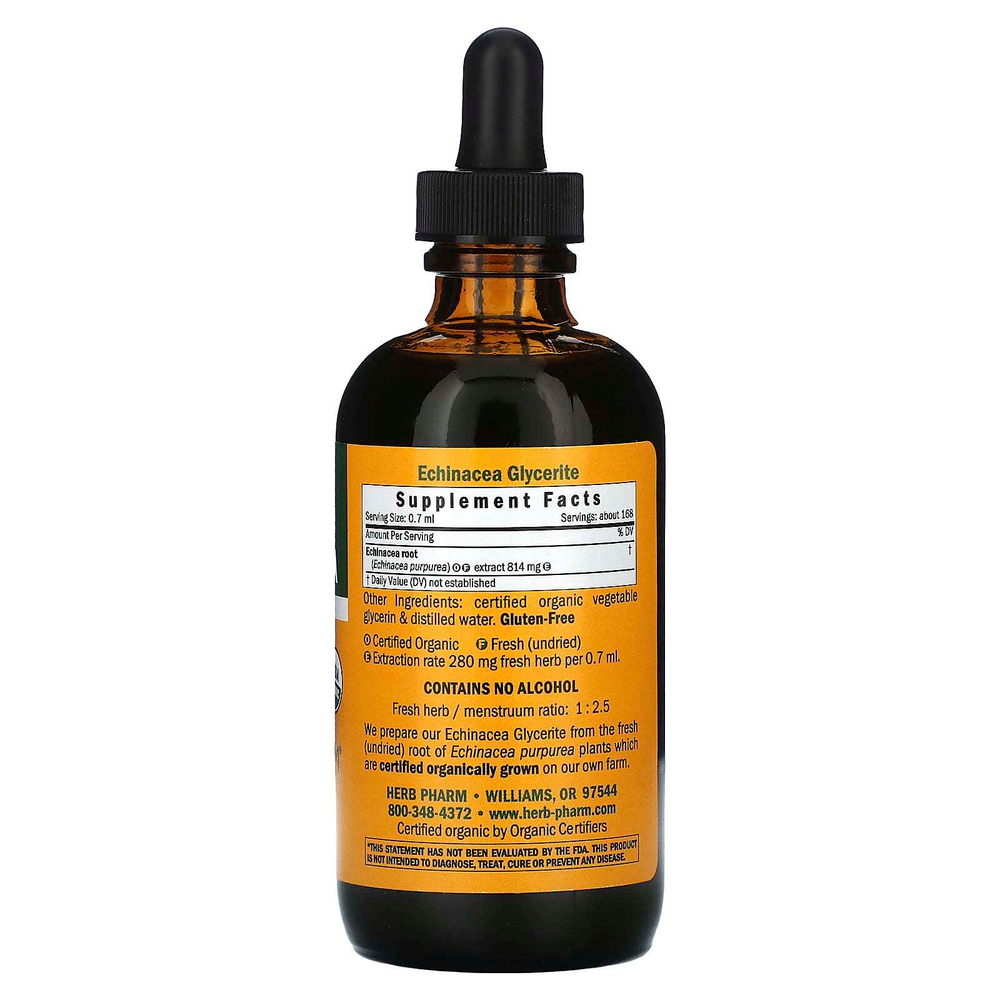 Herb Pharm, эхинацея, без спирта, 120 мл (4 жидк. унции) (814 мг в 1 порции)