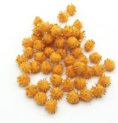 Помпоны для творчества глиттерные, ш. 1,5 см