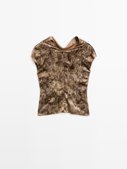 Massimo Dutti Струящийся топ, цвет жженого апельсина