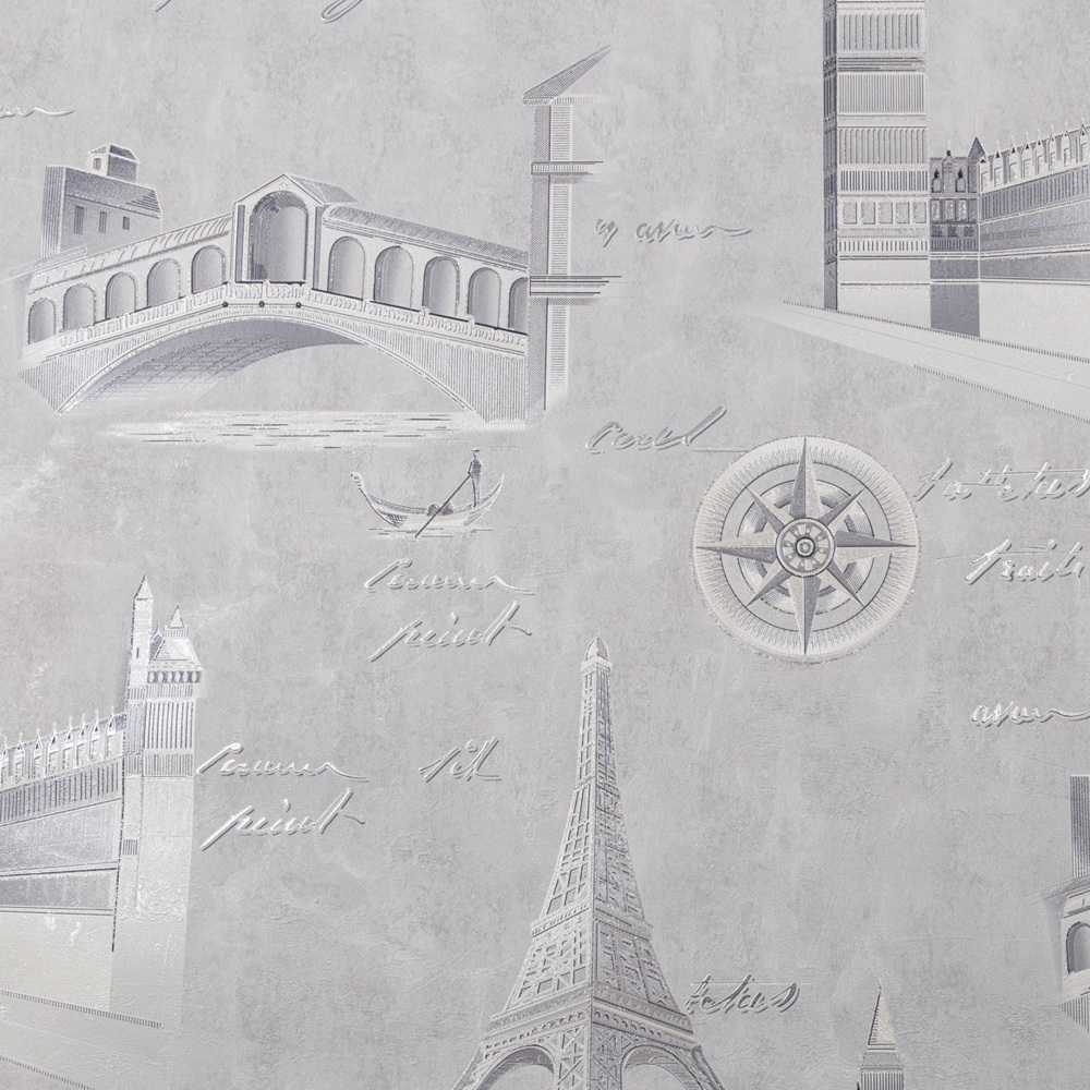 Обои виниловые PL72406-41 PALITRA LIFE Travel Wall, сюжетный рисунок, размер 1.06 х 10.05 м