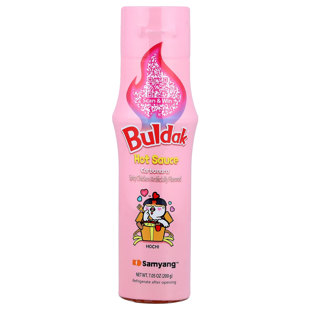Buldak, Buldak®, острый соус, карбонара, пряная курица, 200 г (7,05 унции)