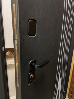 Входная металлическая дверь в квартиру с зеркалом Леванте/ Зеркало в пол Белый софт