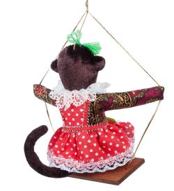 РусКукла RK-738/1 Кукла подвесная «Обезьяна на качелях»