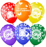 Латексный шар «Синий трактор» пастель, 30 см