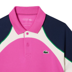Мужское теннисное поло Lacoste Ultra Dry Colorblock Tennis - Розовый