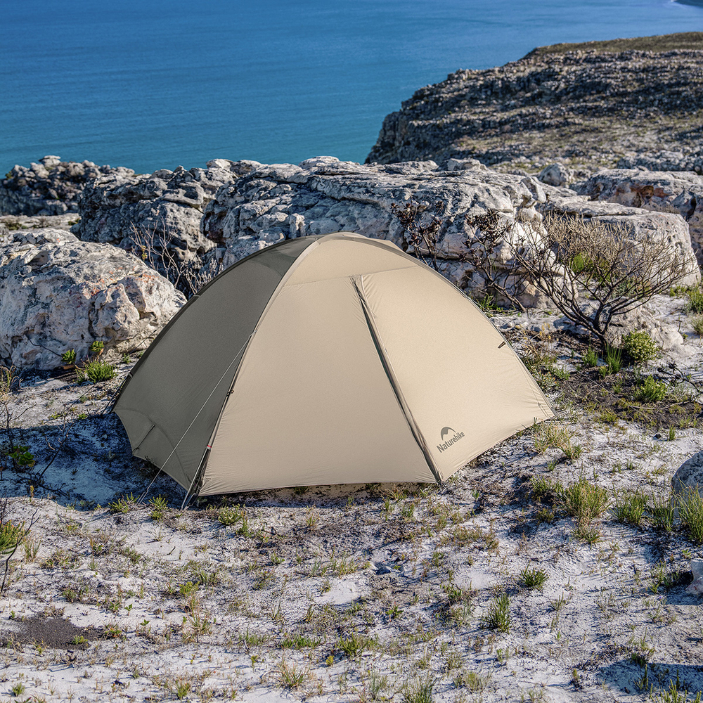 Палатка Naturehike Jiling PRO 1-местная, алюминиевый каркас, сверхлегкая, светло-коричневая