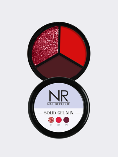 NR Solid Gel Mix Твердые гель-лаки Palette 12 (flash 01, 209, 174), 3х5гр