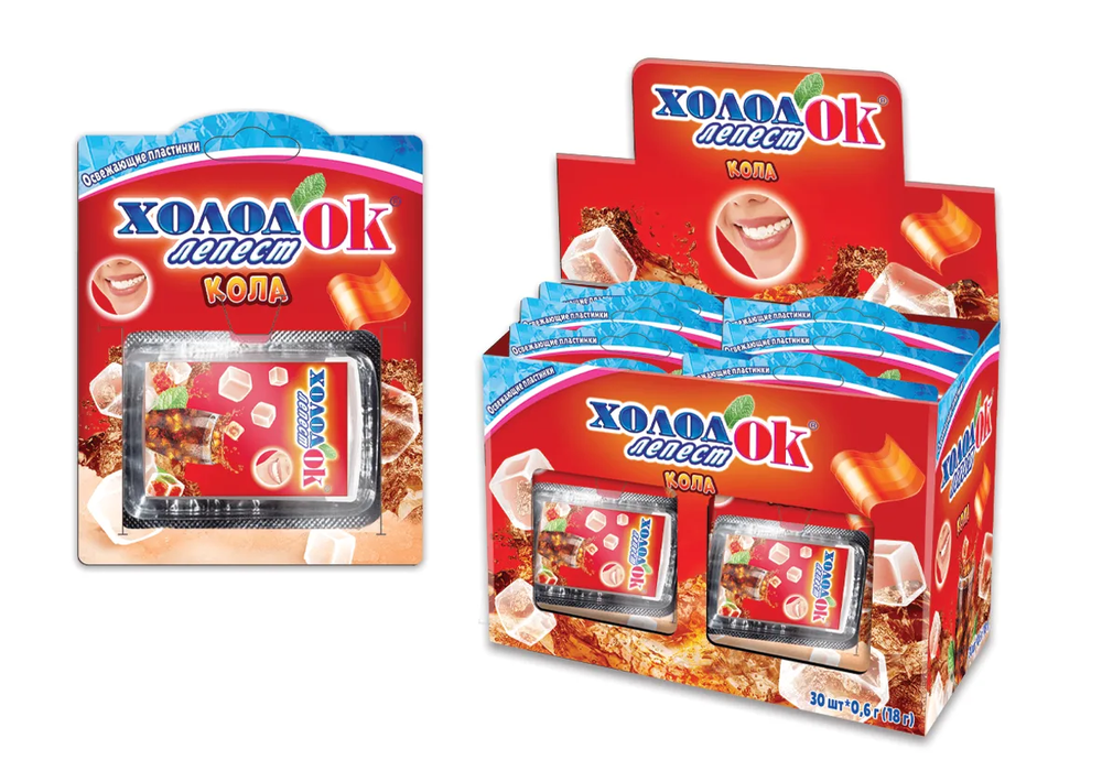 Конфета освежающая Холодок® (со вкусом колы), 20*30*0,6г.