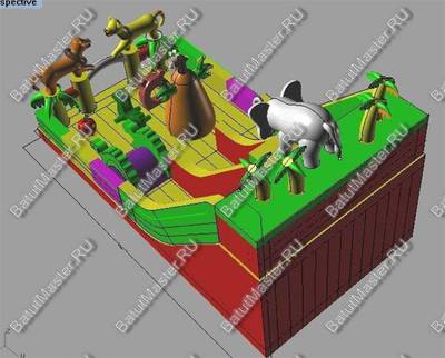 Коммерческий надувной батут "Сафари парк" 15*7*7 м