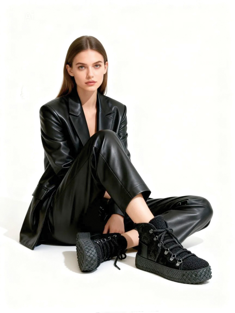 Кеды кожаные "Black pearl"