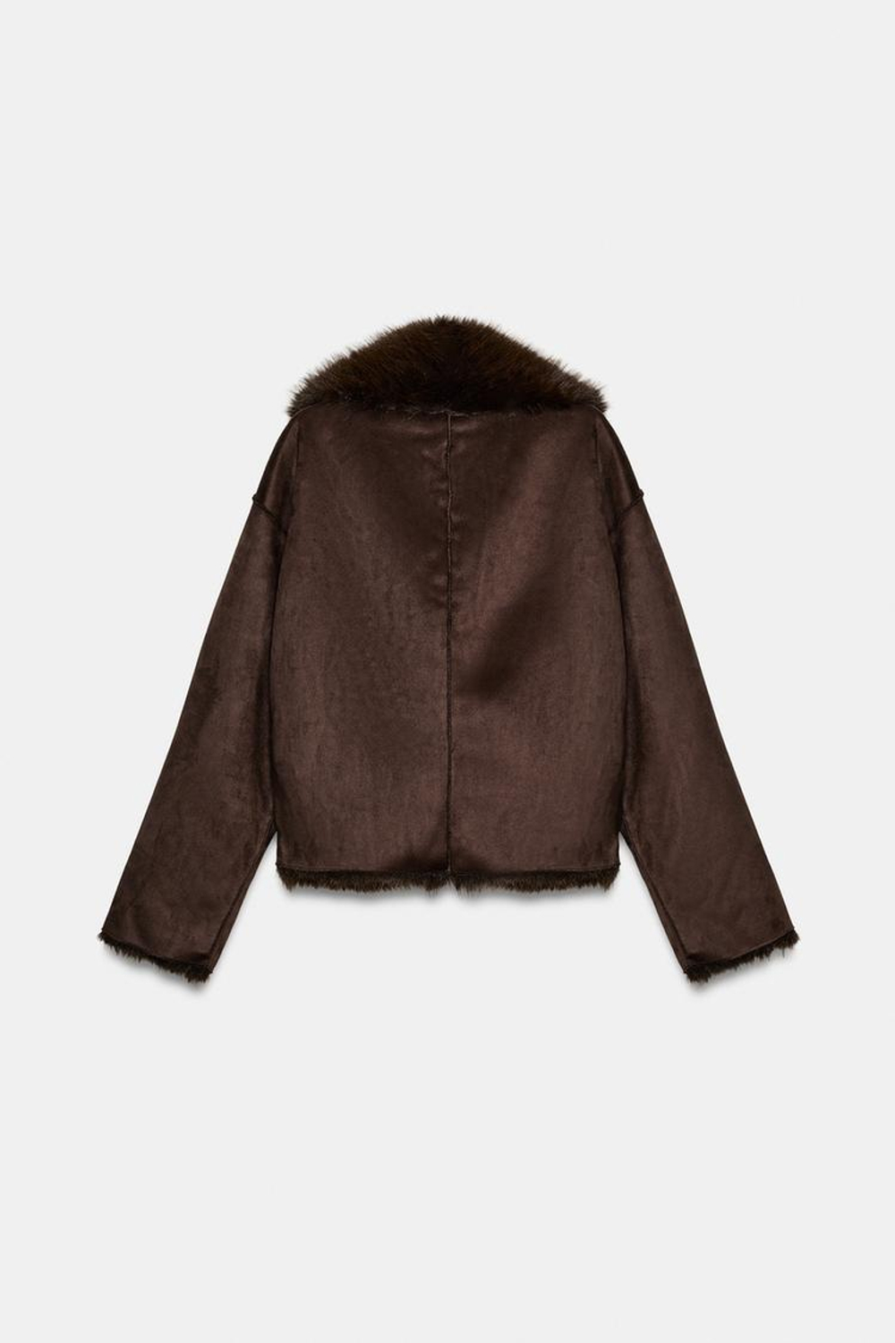 ZARA ПАЛЬТО-ДУБЛЕНКА — ZW COLLECTION, КОРИЧНЕВЫЙ