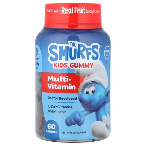 The Smurfs, жевательные мультивитамины, для детей от 3 лет, ягодный вкус, 60 жевательных конфет