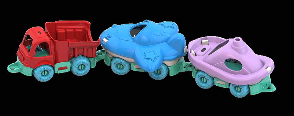 Набор мини транспорт: самолетик, грузовичок, катер (Нордпласт)