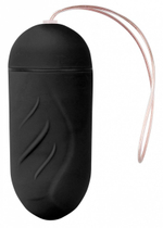 Чёрное виброяйцо Ribbed Egg на дистанционном управлении (Цвет: черный)