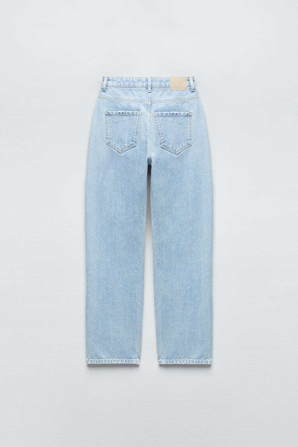 ZARA ДЖИНСЫ ПРЯМОГО КРОЯ Z1975 СО СРЕДНЕЙ ПОСАДКОЙ, ГОЛУБОЙ