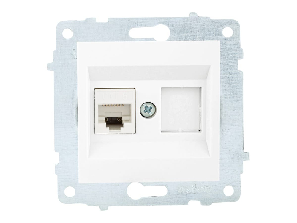 Розетка компьютерная OVIVO RJ45 CAT6 белая 600-000301-229