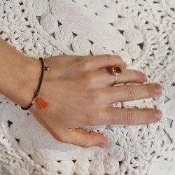 кольцо «цветок жизни» с цитрином (11 мм)