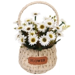 Цветочная композиция «Весенняя мелодия» 13*26см в корзинке белые ромашки