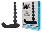 Анальный вибро-стимулятор с массажером яичек Sex Expert (Цвет: черный)