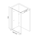 Душевая перегородка Walk-in, SLI8BS7i23 Черный матовый 1100х1950мм   811111