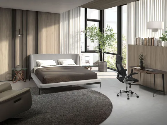 Письменный стол Angel Cerda 3137, орех, черное стекло