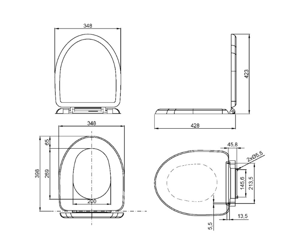 Сиденье для унитаза нерж. сталь NOFER 15029.S матовый