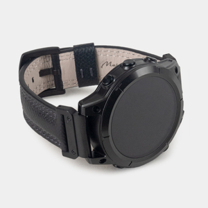 Ремешок для часов Garmin 51 mm с креплением из кожи теленка, черного цвета